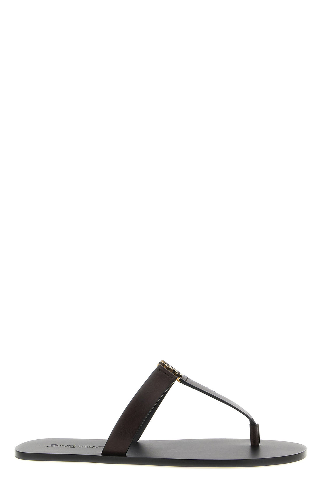 SAINT LAURENT 41 babylone leather flat sandals