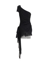 ALESSANDRA RICH 40 polka-dot one-shoulder dress