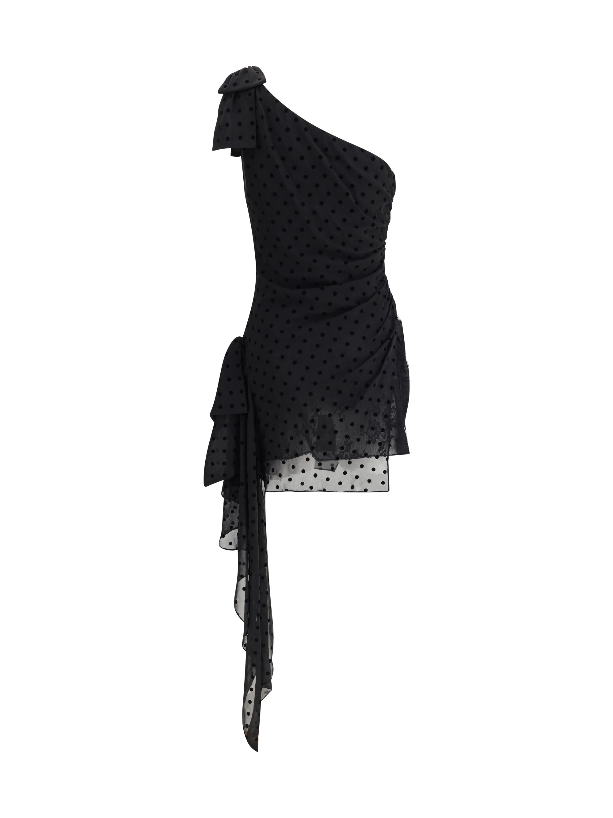 ALESSANDRA RICH 40 polka-dot one-shoulder dress