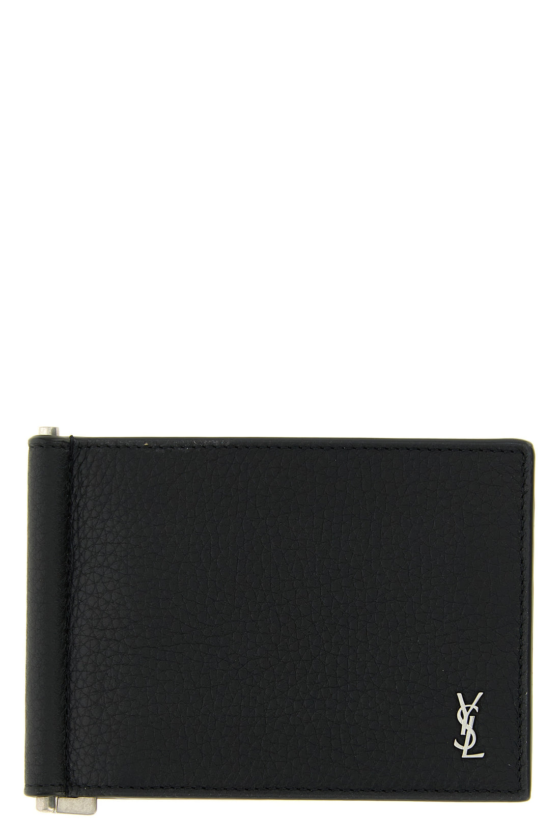 SAINT LAURENT OS hammered leather card holder