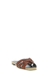 tribute mules in tanned calf leather without chrome and metals