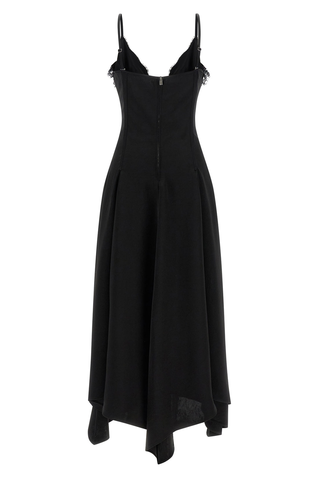 MCQUEEN 40 long dress in shiny satin