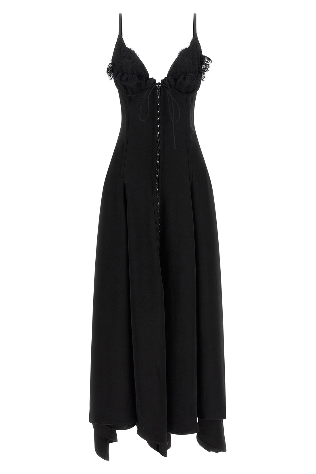 MCQUEEN 40 long dress in shiny satin