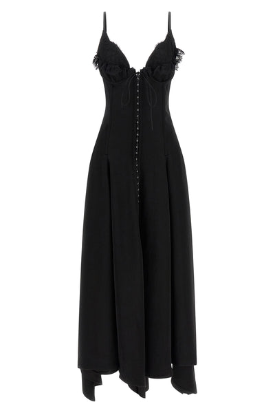 long dress in shiny satin