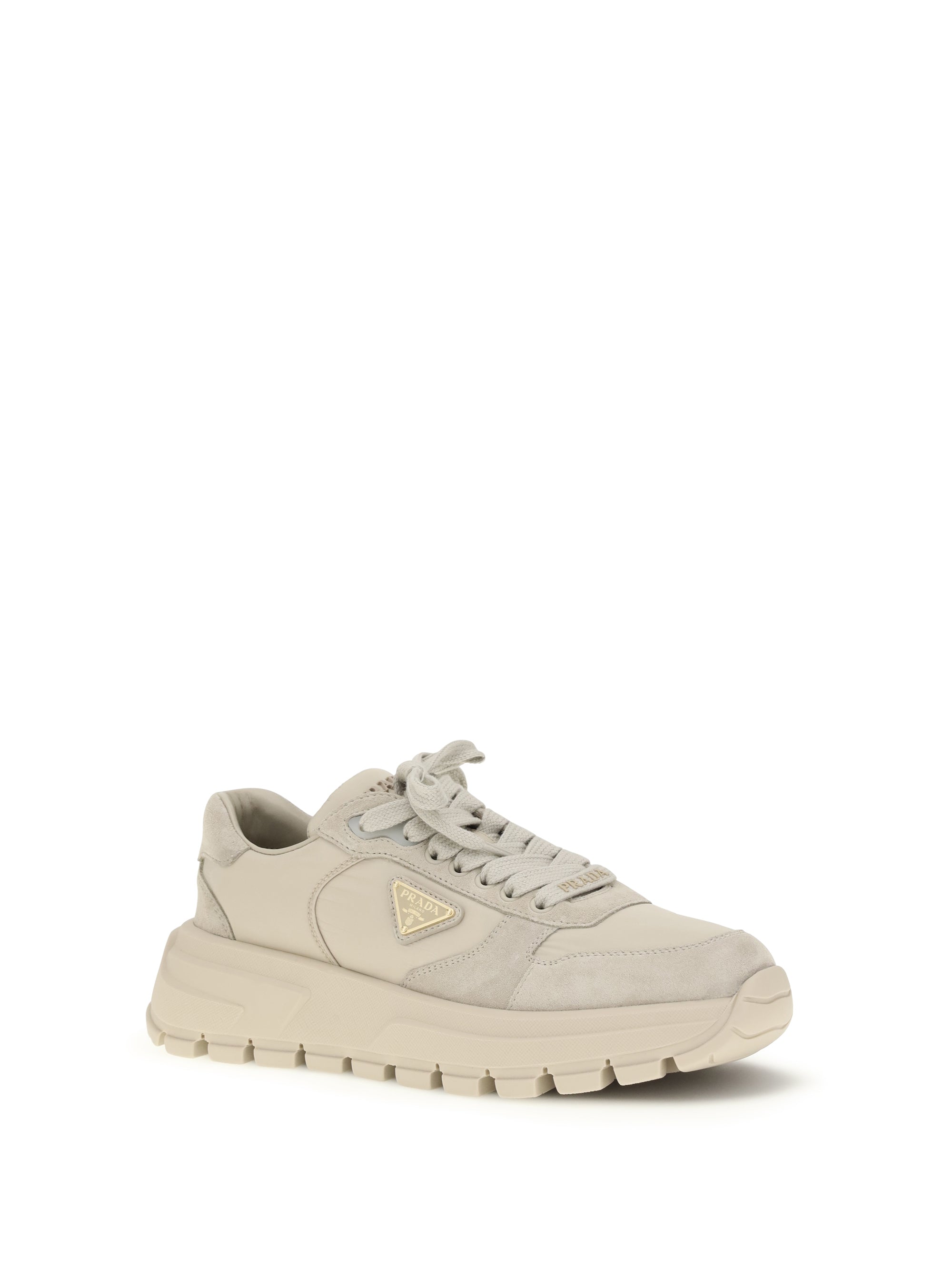 suede and re-nylon sneakers