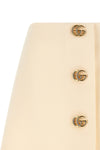 the gucci mini skirt in wool crêpe embodies a pure and structured sartorial aest