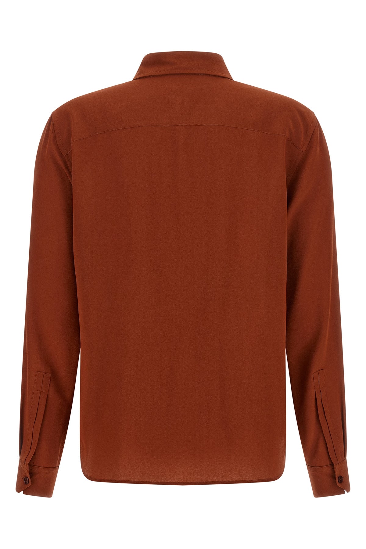 the saint laurent shirt in pure crepe de chine silk embodies a fluid and timeles