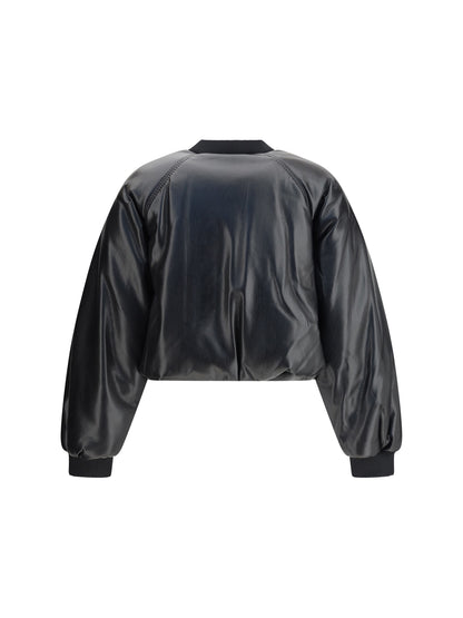 PINKO M  cropped bomber with a leather-effect