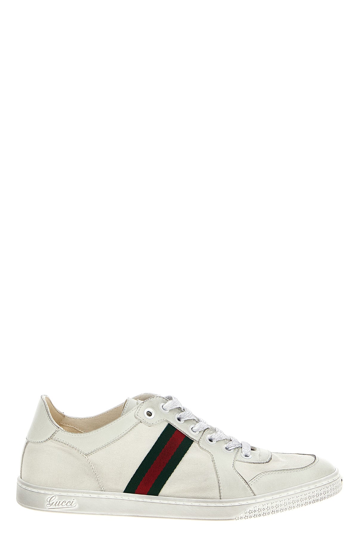 stretch stretch leather sneakers