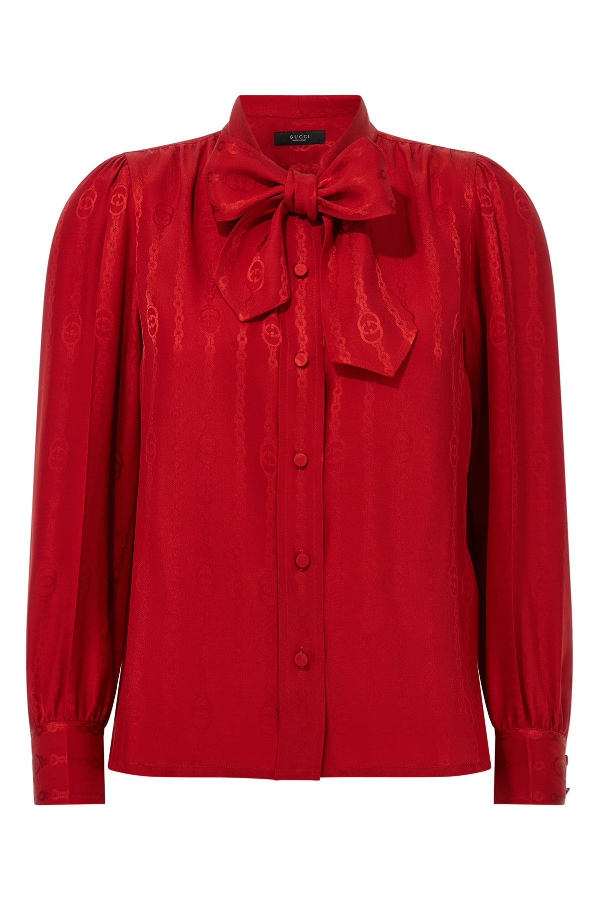 the gucci shirt is distinguished by a fluid sartorial construction