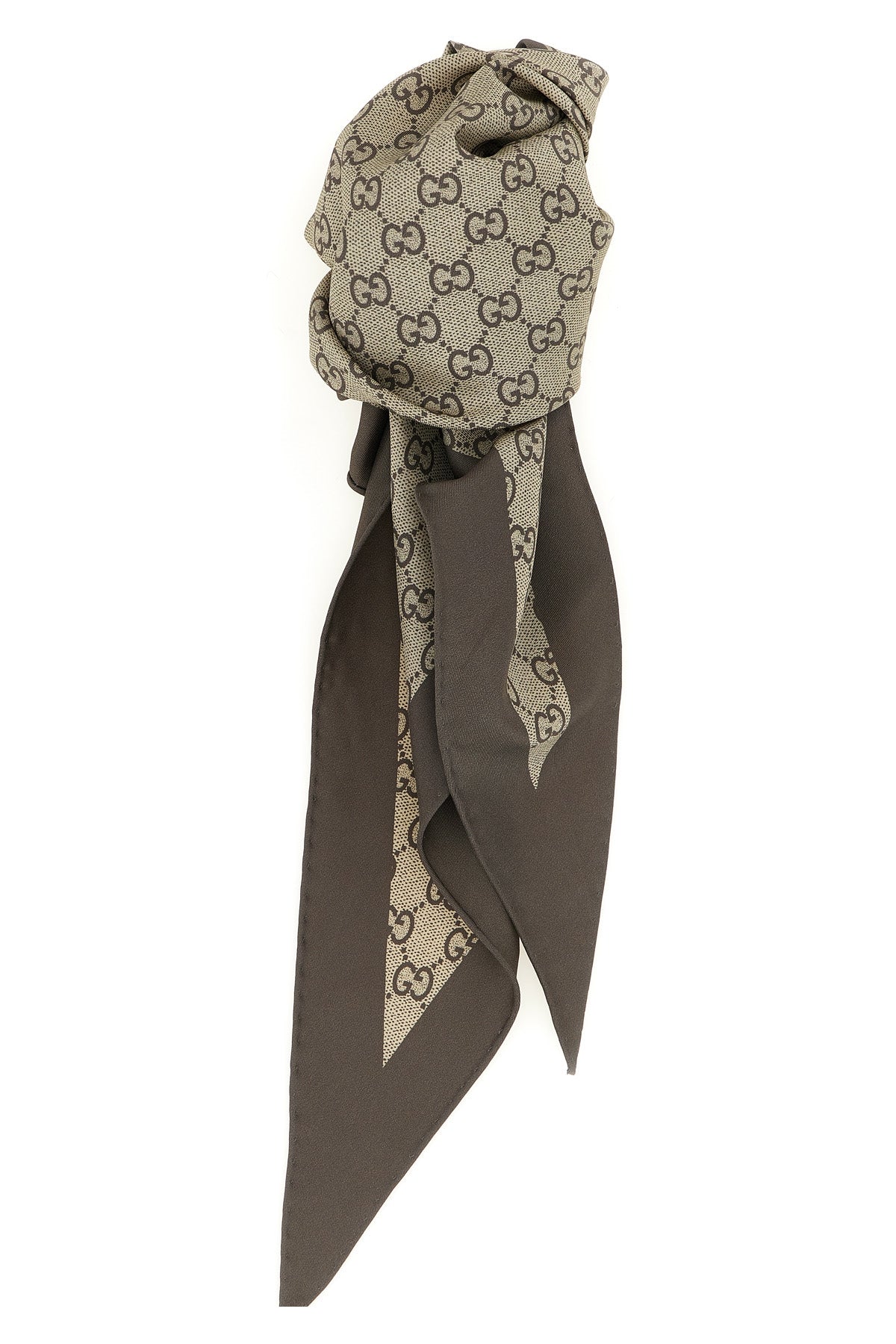 all-over gg print silk twill scarf