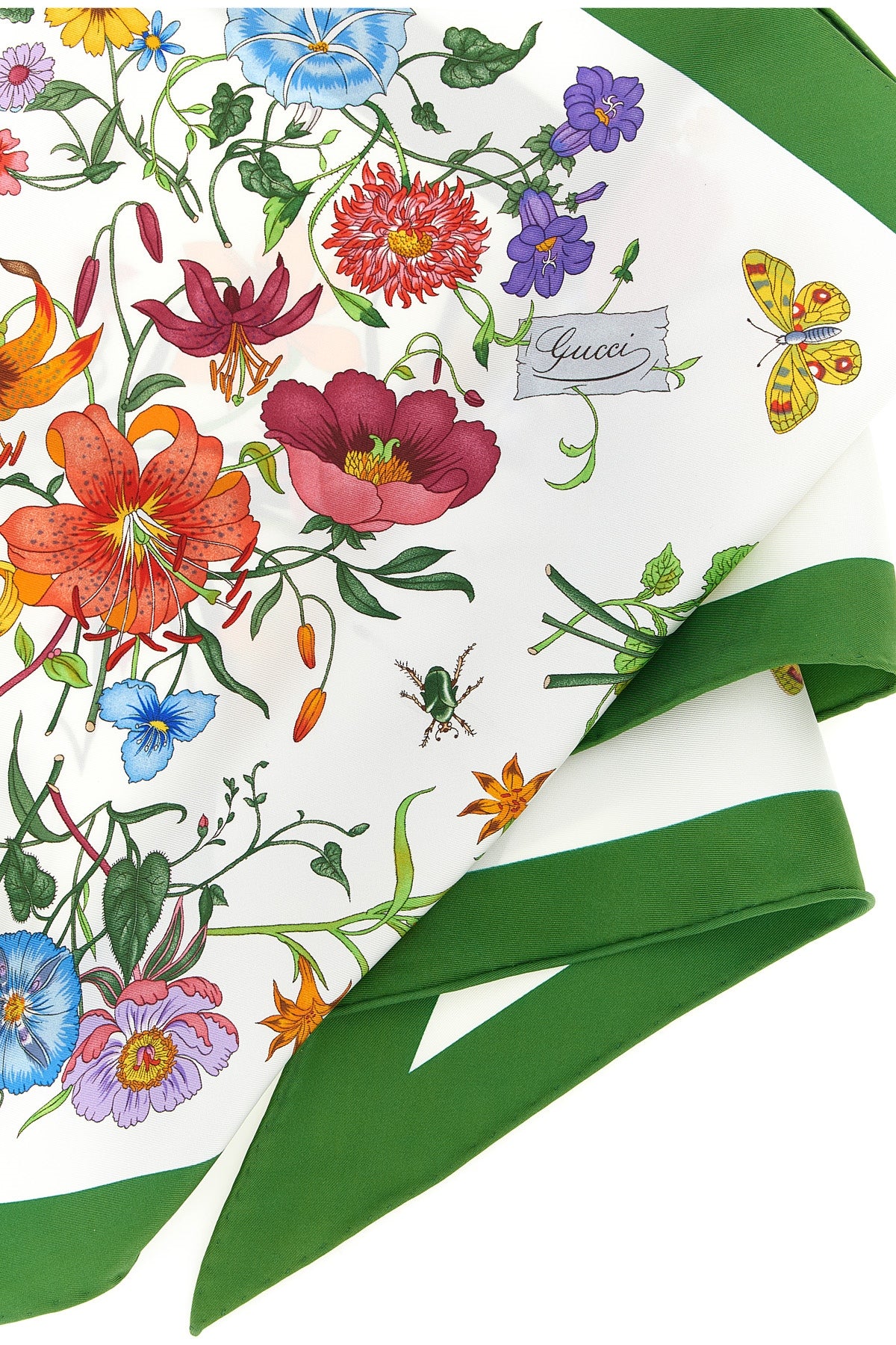 all-over gucci flora print silk twill scarf