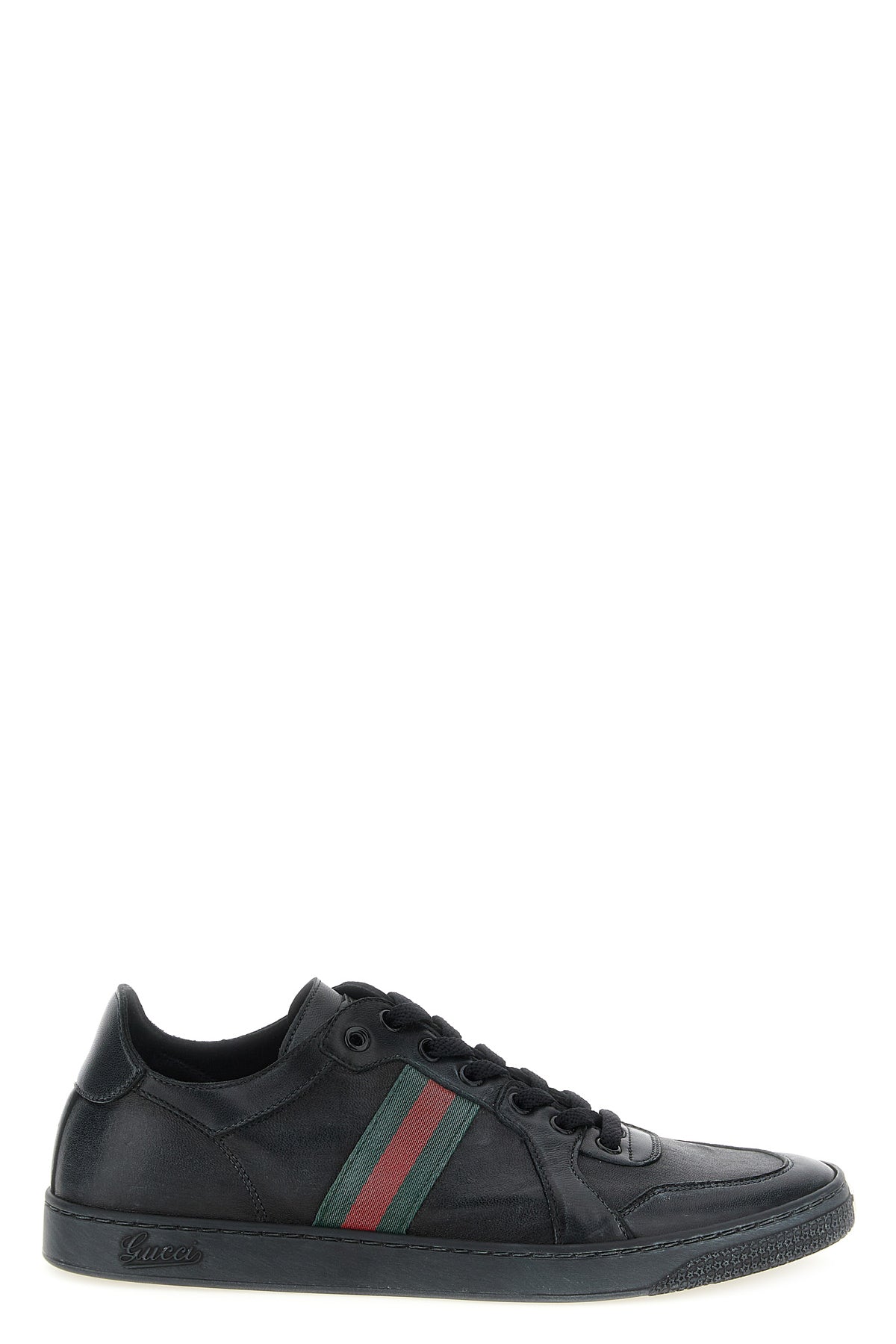 stretch stretch leather sneakers