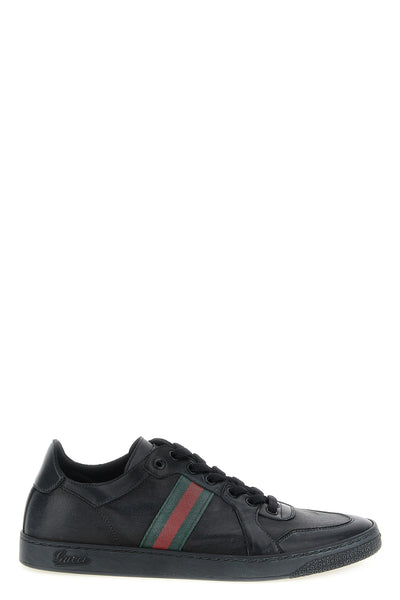 stretch stretch leather sneakers