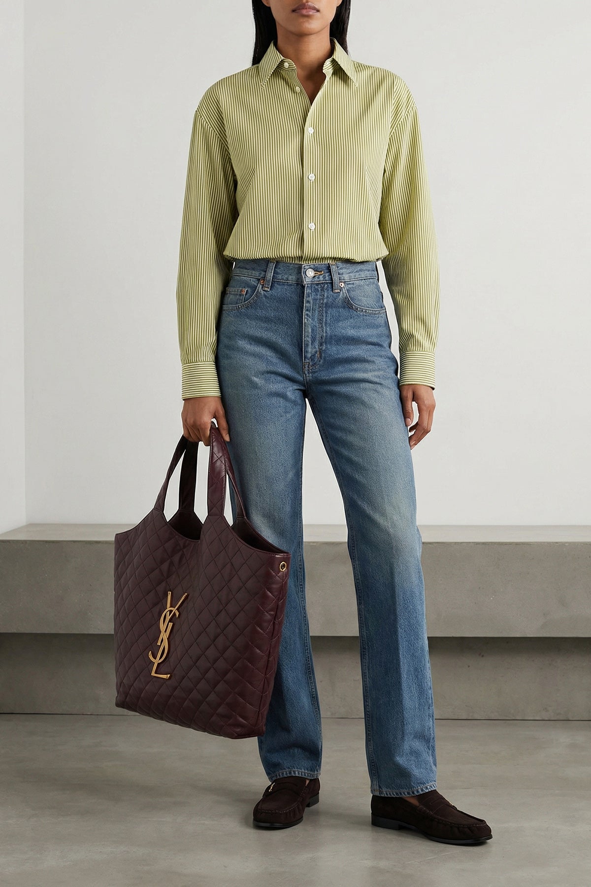 striped cotton poplin shirt