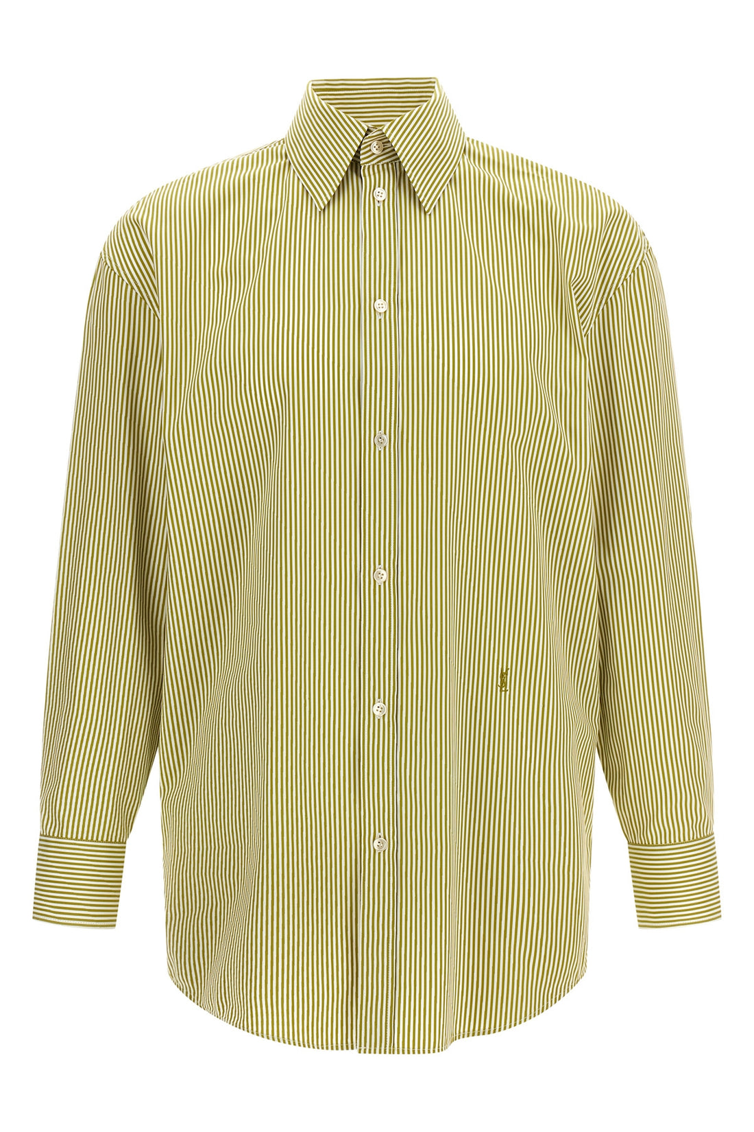 SAINT LAURENT 36 striped cotton poplin shirt