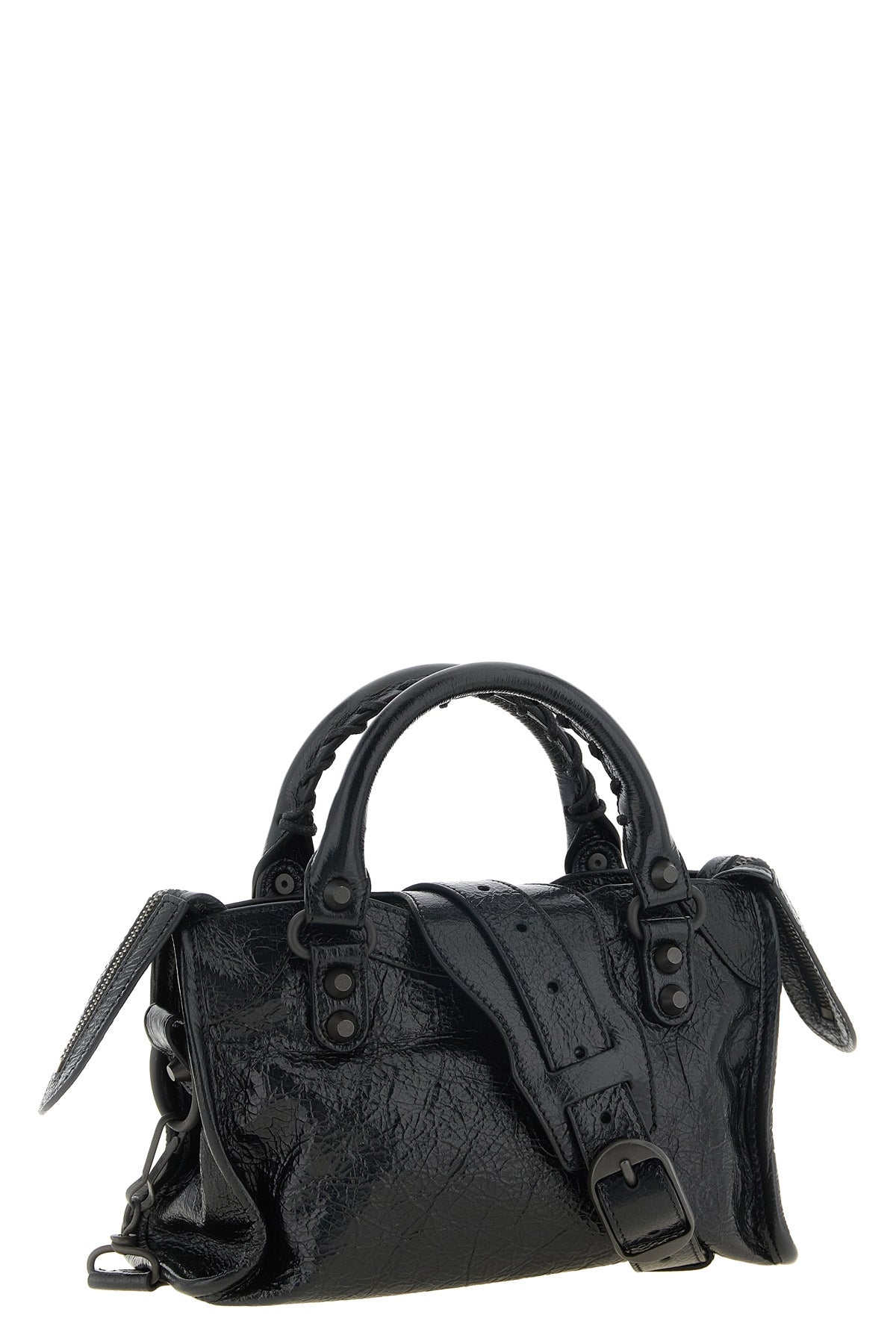the balenciaga le city mini handbag is made of fine arena lambskin