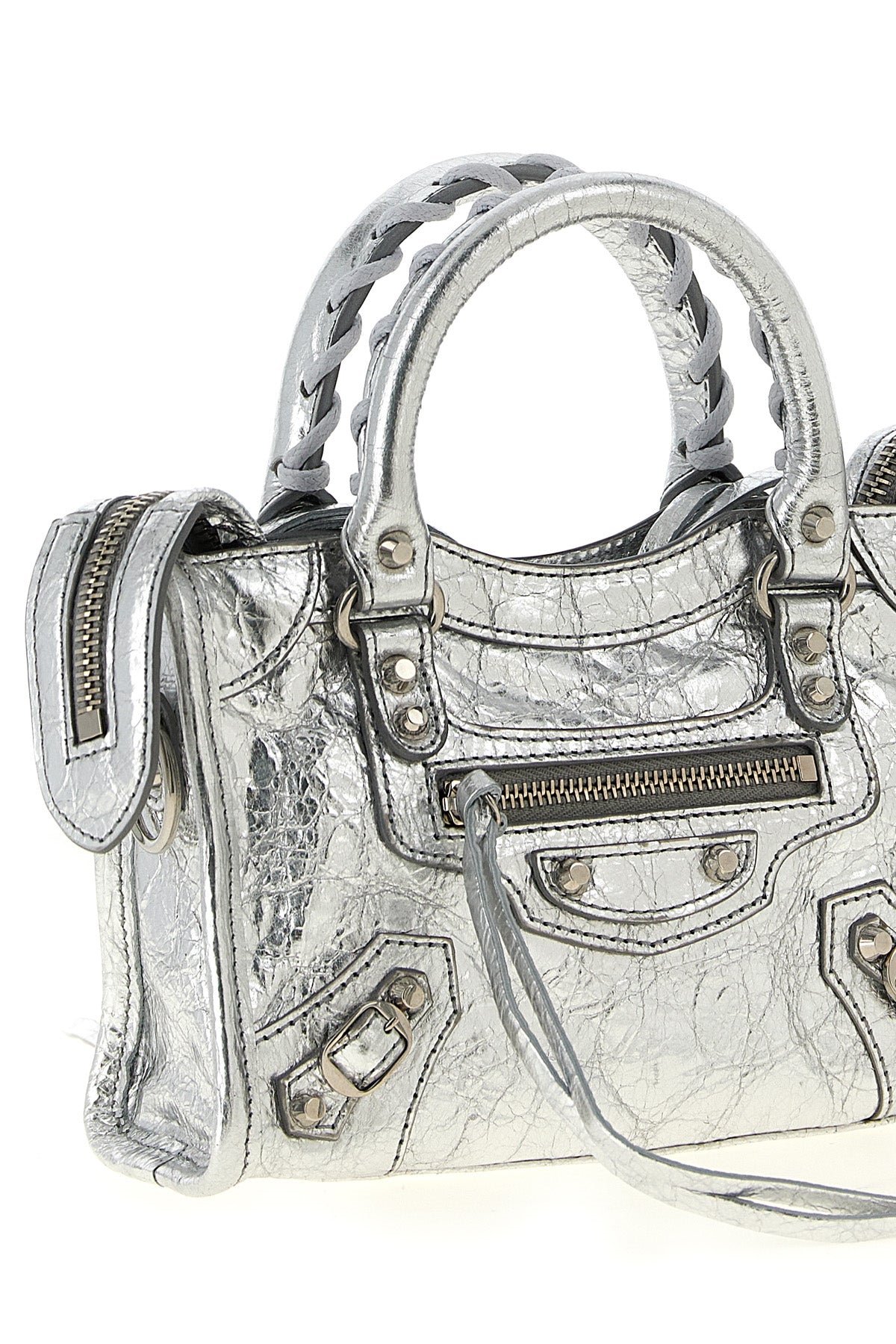 the balenciaga le city nano handbag is made of fine lambskin
