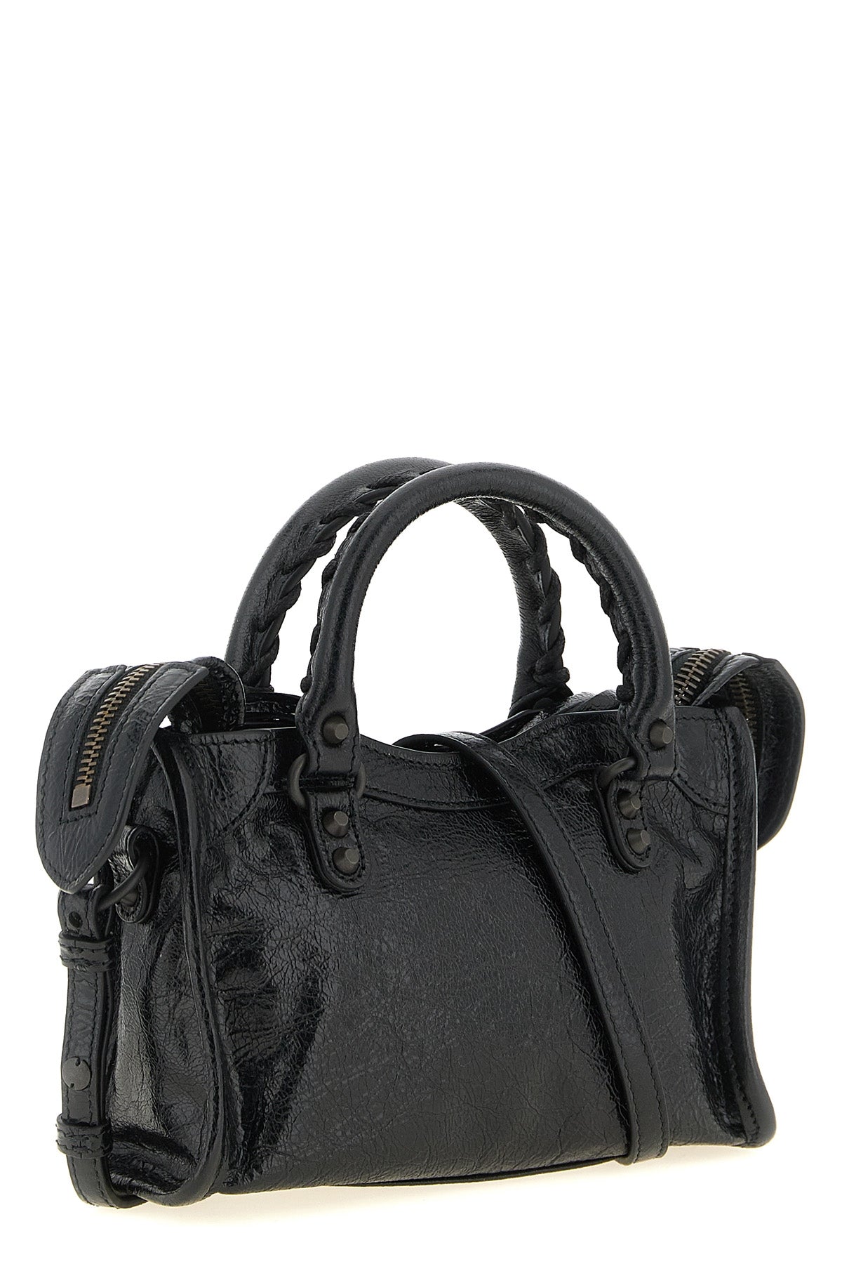 the balenciaga le city nano bag handbag is made of fine arena lambskin