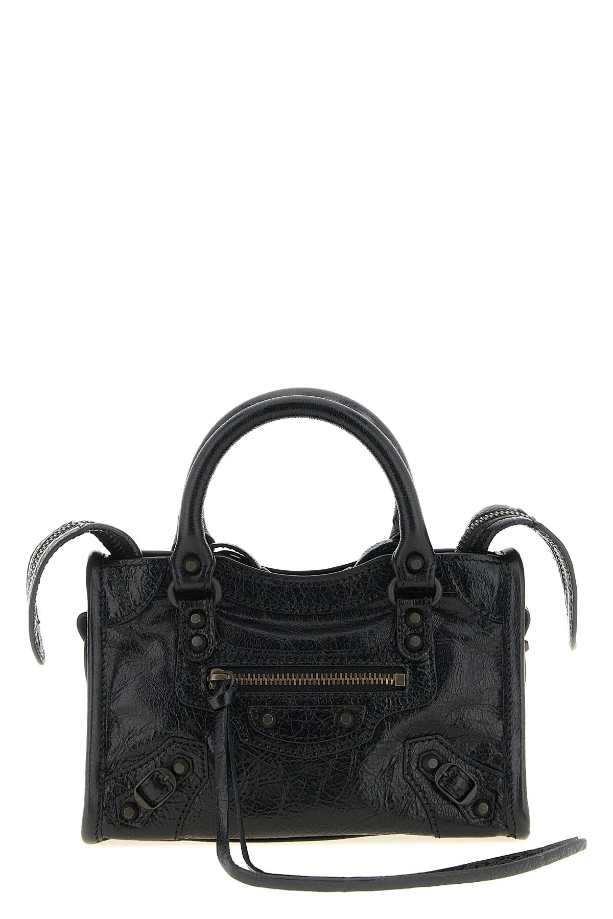 the balenciaga le city nano bag handbag is made of fine arena lambskin
