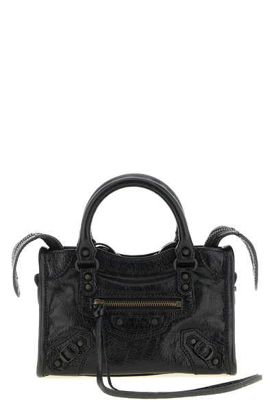 the balenciaga le city nano bag handbag is made of fine arena lambskin