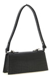 jewelled mini shoulder bag in crocodile-effect embossed print calf leather