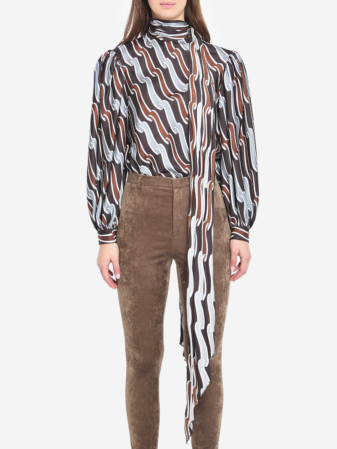GUCCI 40 printed silk twill shirt
