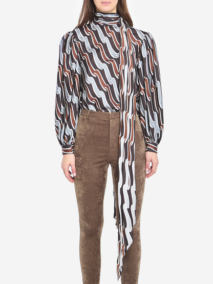 GUCCI 40 printed silk twill shirt