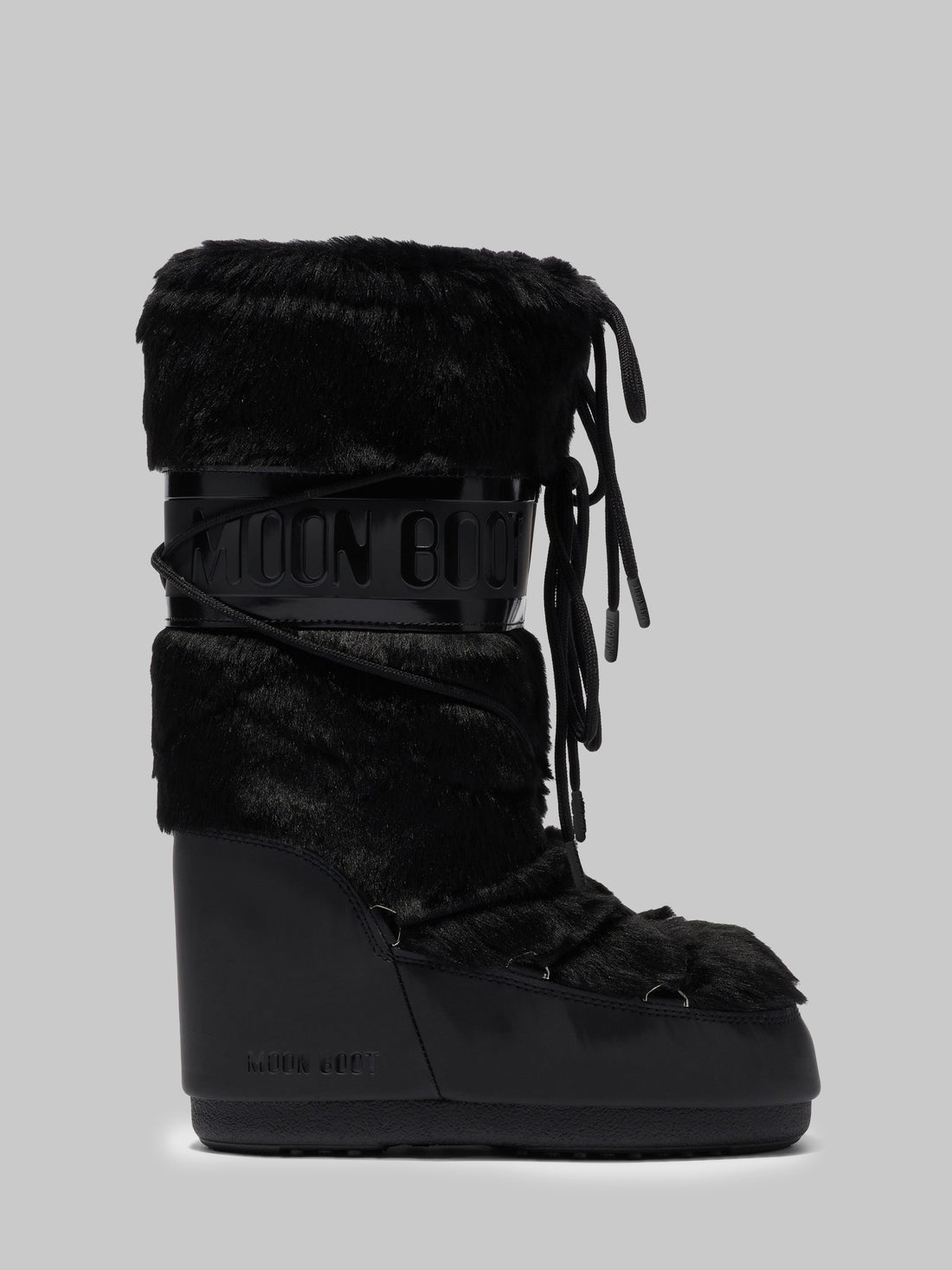 MOON BOOT 35-38 black icon boot in faux fur