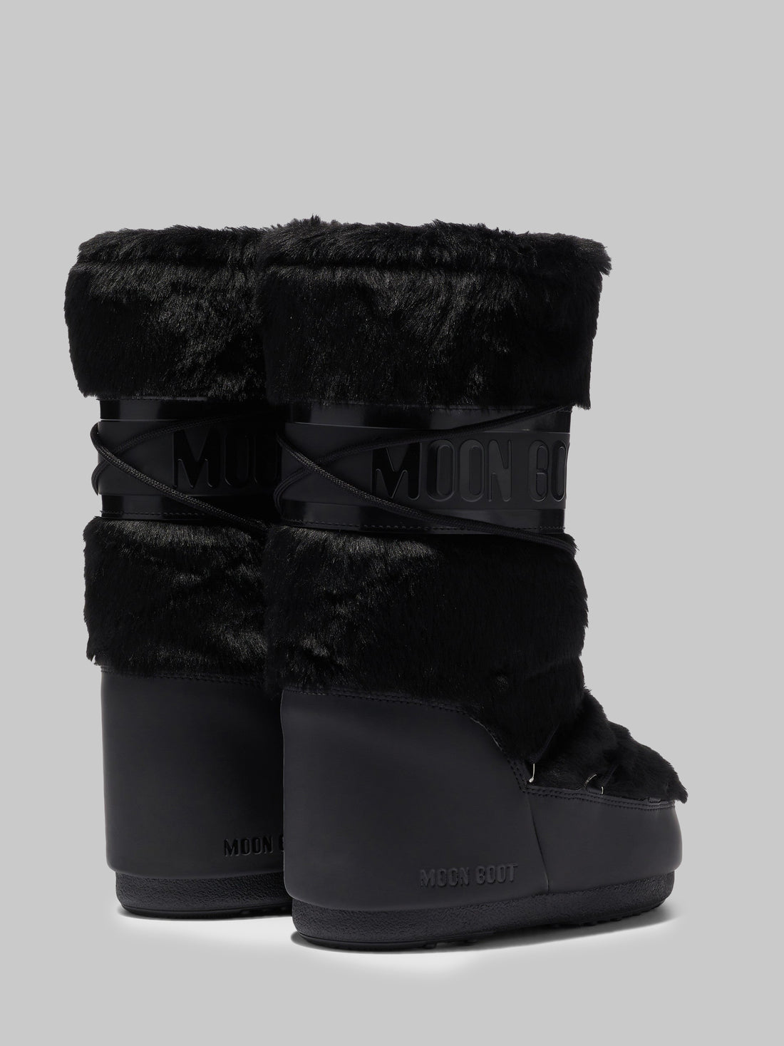 MOON BOOT 35-38 black icon boot in faux fur