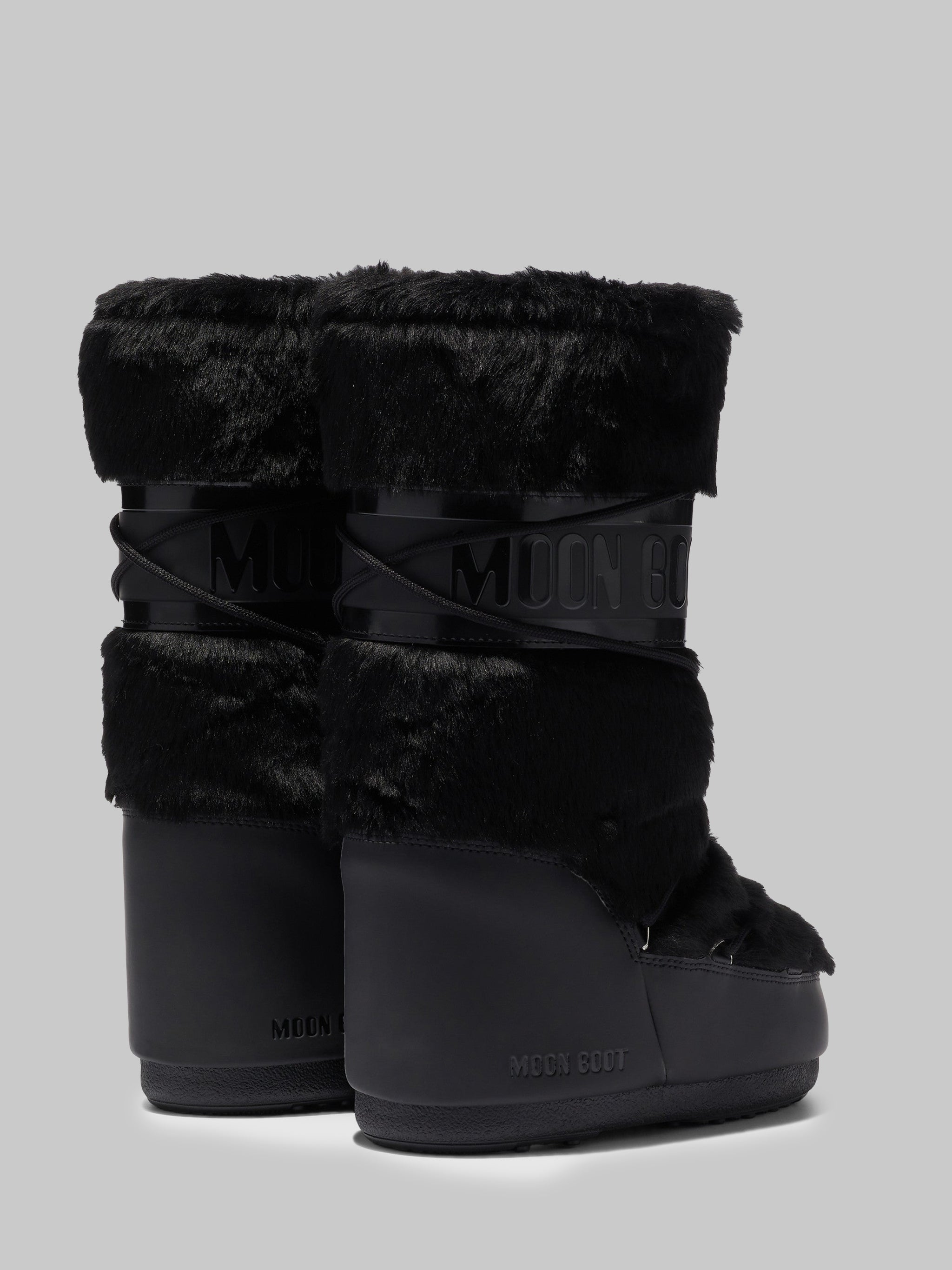 black icon boot in faux fur