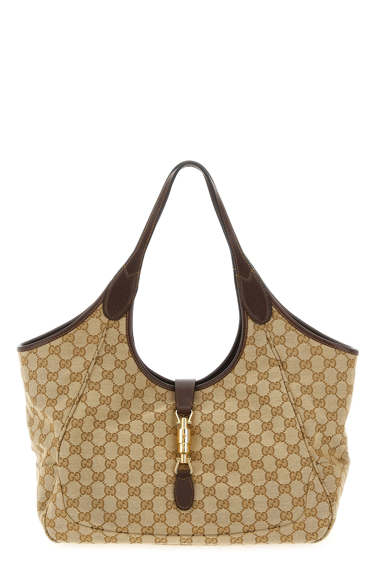 medium mercato shopping bag in lightweight but structured gg fabric