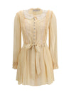 pleated georgette mini dress
