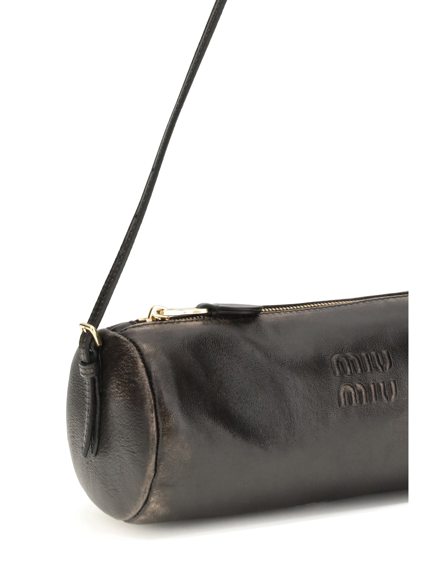 MIU MIU OS pouch crafted in aged-effect nappa leather 