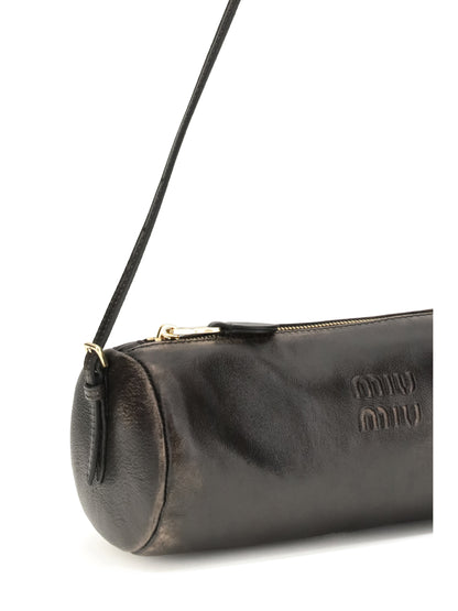 MIU MIU OS pouch crafted in aged-effect nappa leather 
