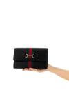 gucci horsebit web leather wallet on chain