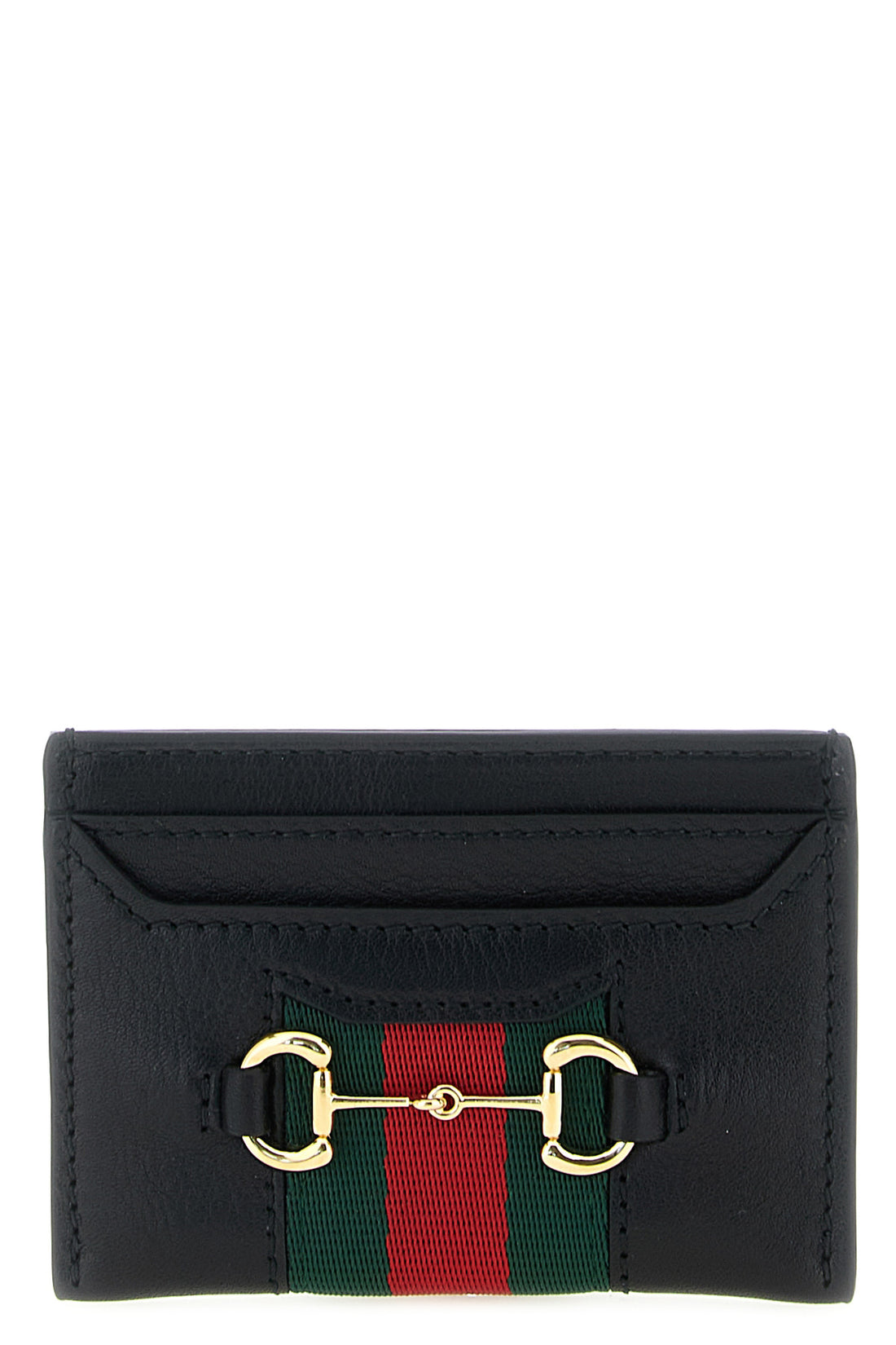 GUCCI OS web horsebit gucci leather cardholder