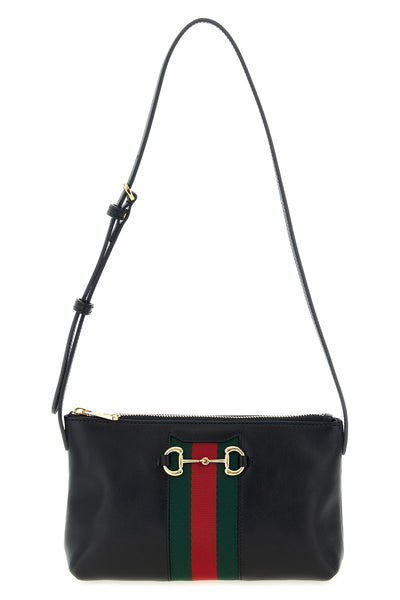 gucci horsebit web leather shoulder bag