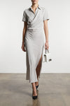 long striped silk dress