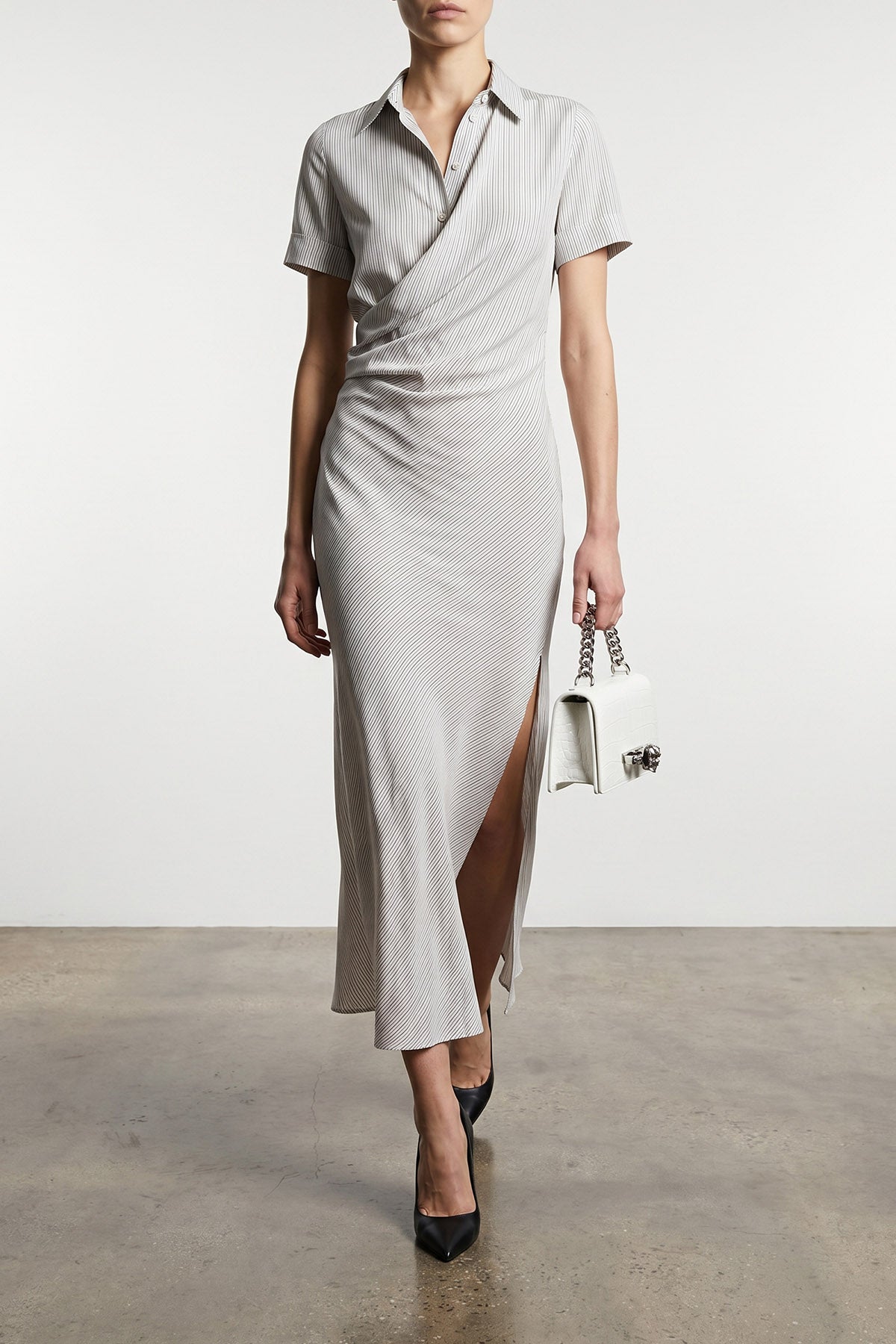 long striped silk dress