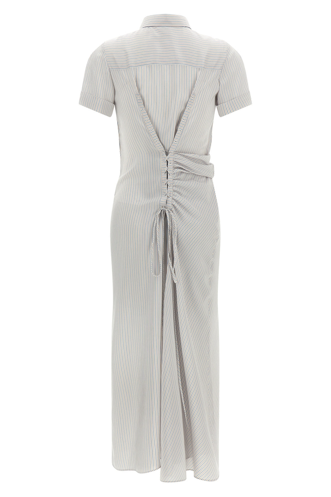 MCQUEEN 40 long striped silk dress