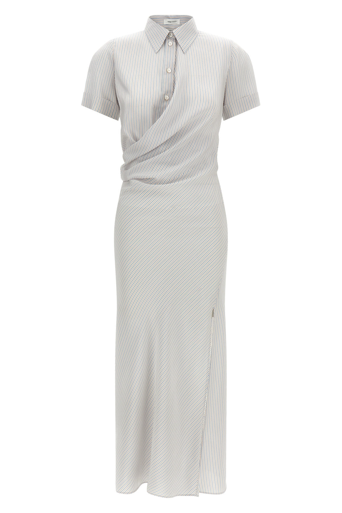 MCQUEEN 40 long striped silk dress