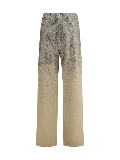 GOLDEN GOOSE 26 crystal straight jeans