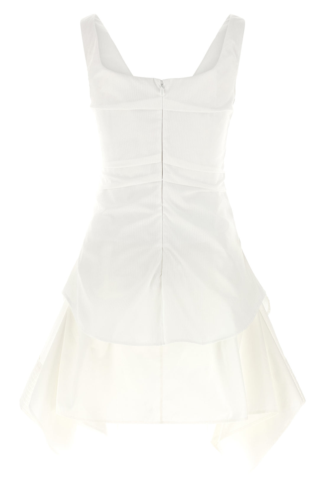 MCQUEEN 38 mini day dress in striped cotton poplin