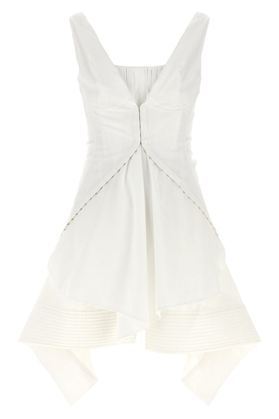 mini day dress in striped cotton poplin