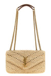 the saint laurent loulou shoulder bag in natural raffia is characterized by a co