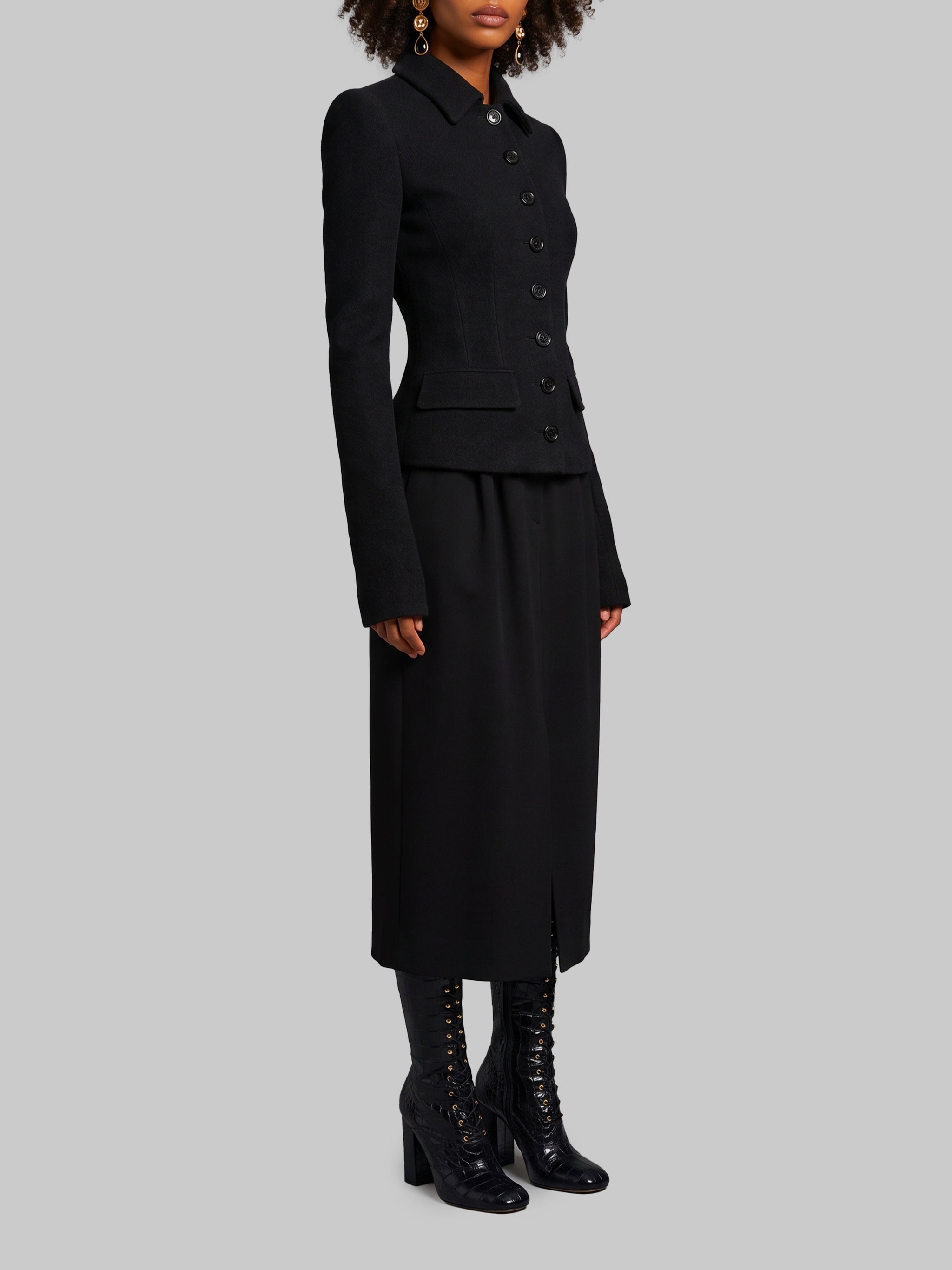 single-breasted wool jacket