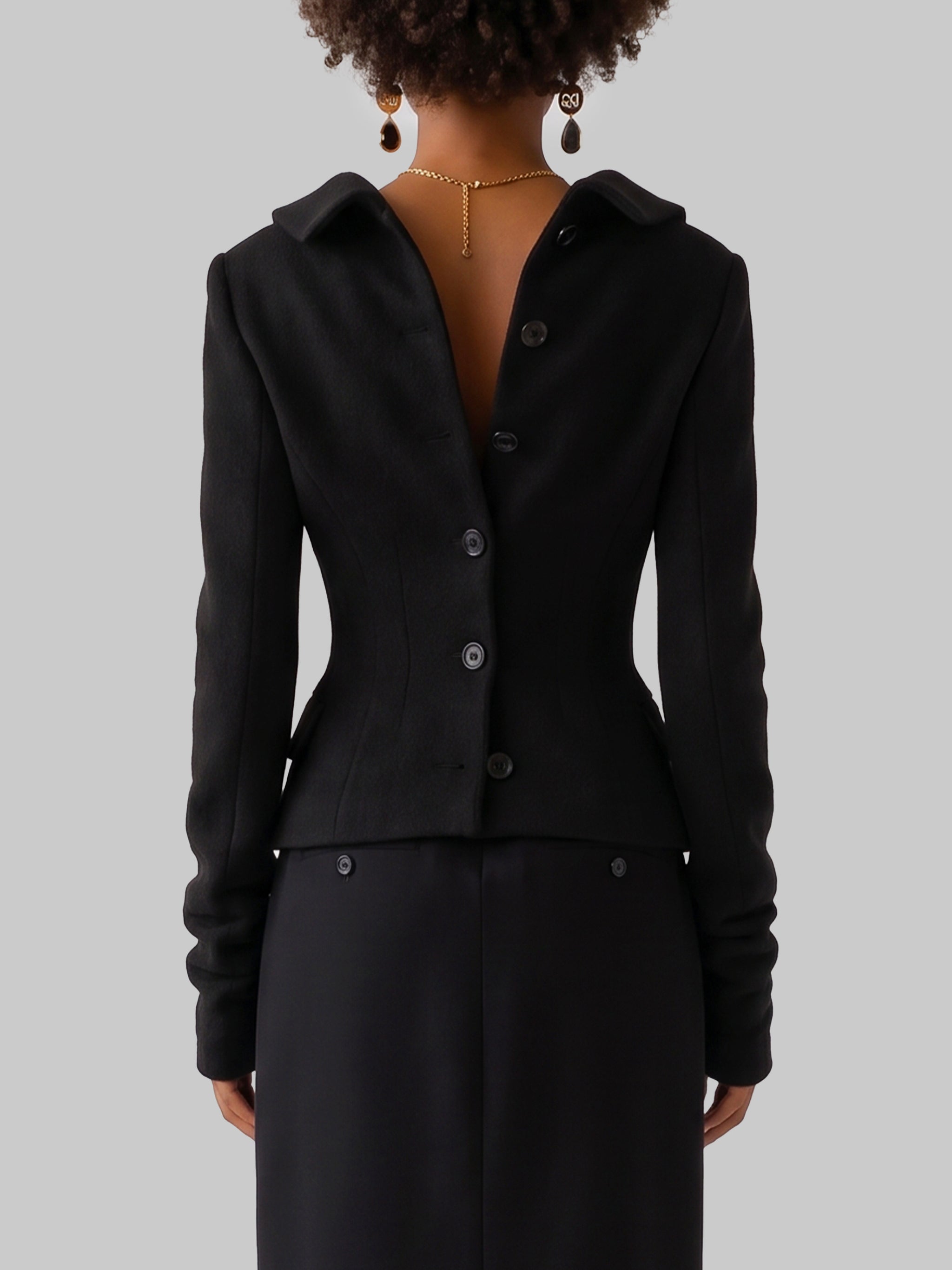 single-breasted wool jacket