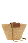 the saint laurent manon shoulder bag features a flared basket silhouette made