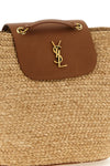 the saint laurent manon shoulder bag features a flared basket silhouette made